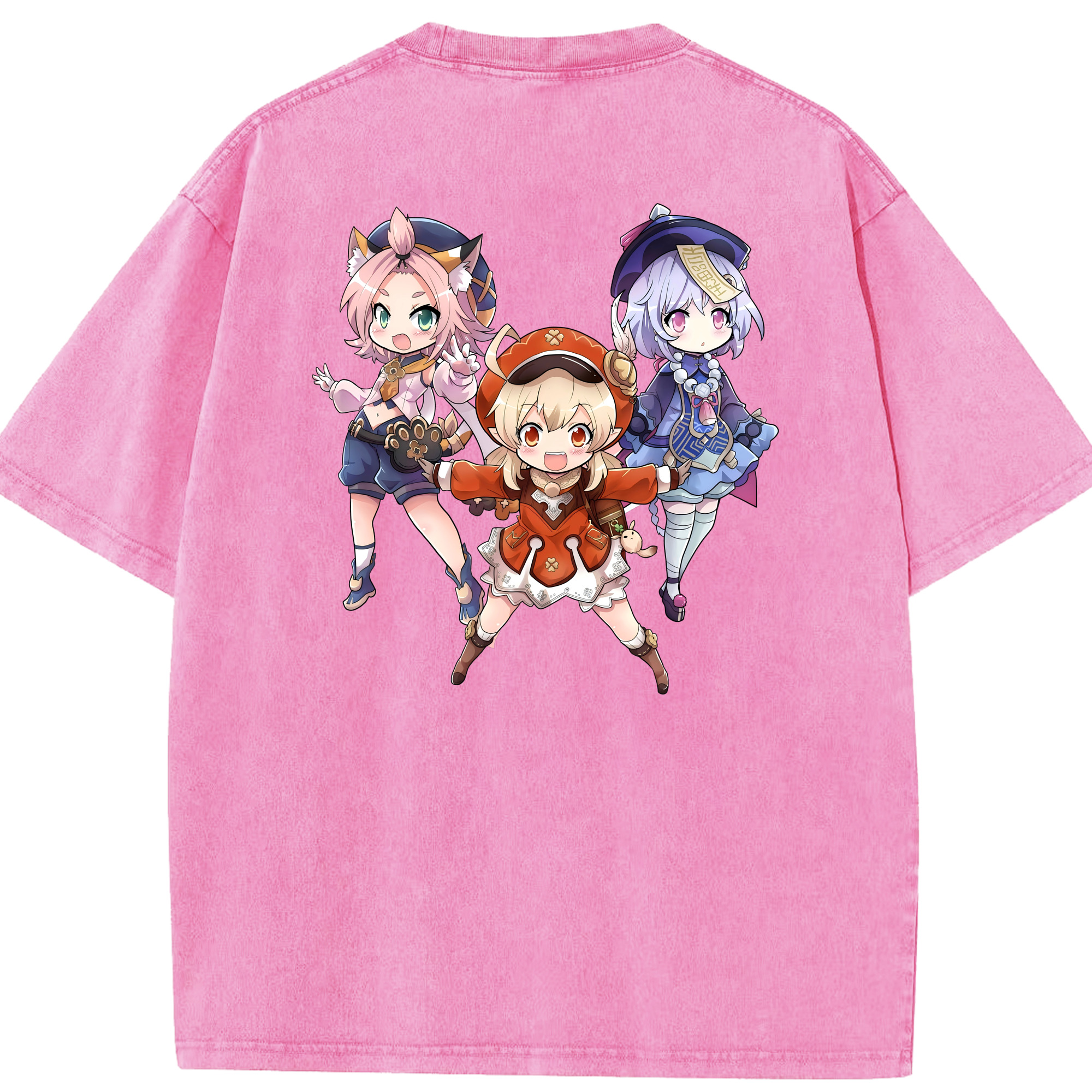 げんし神 七七 なな  genshin Nana 綿100% ヴィンテージ風 半袖Tシャツ（背面プリント）